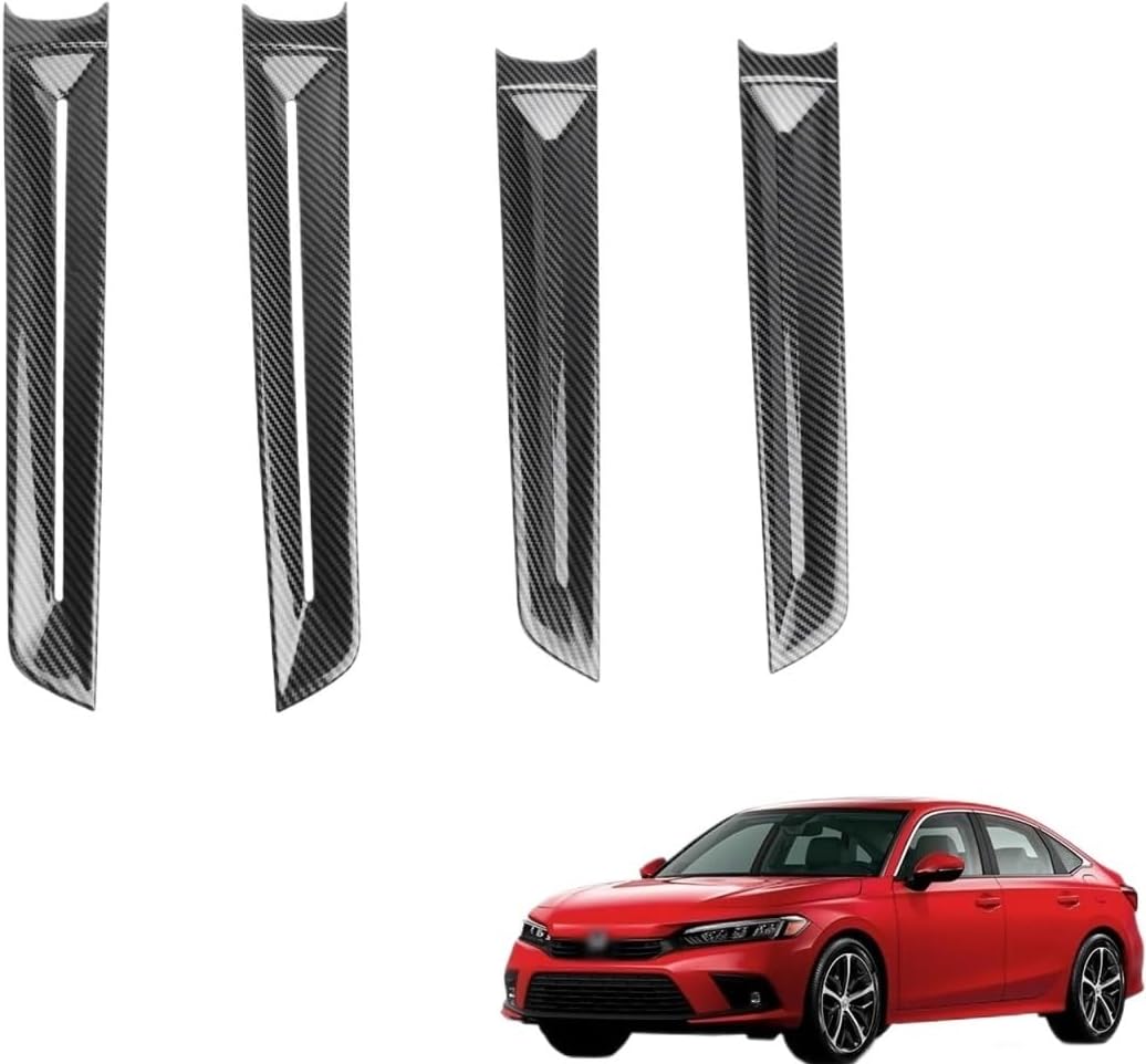 Carbon Fiber Pattern Interior Side Door Armrest Panel Strip Cover Molding Trims Overlay Compatible with Honda Civic 11th Gen Sedan 2022-2025