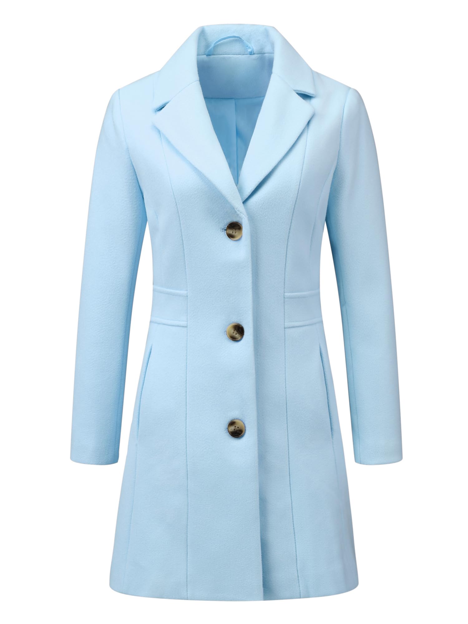 Allegra K Womens Winter Elegant Pea Coat 2026 Single Breasted Long Overcoat