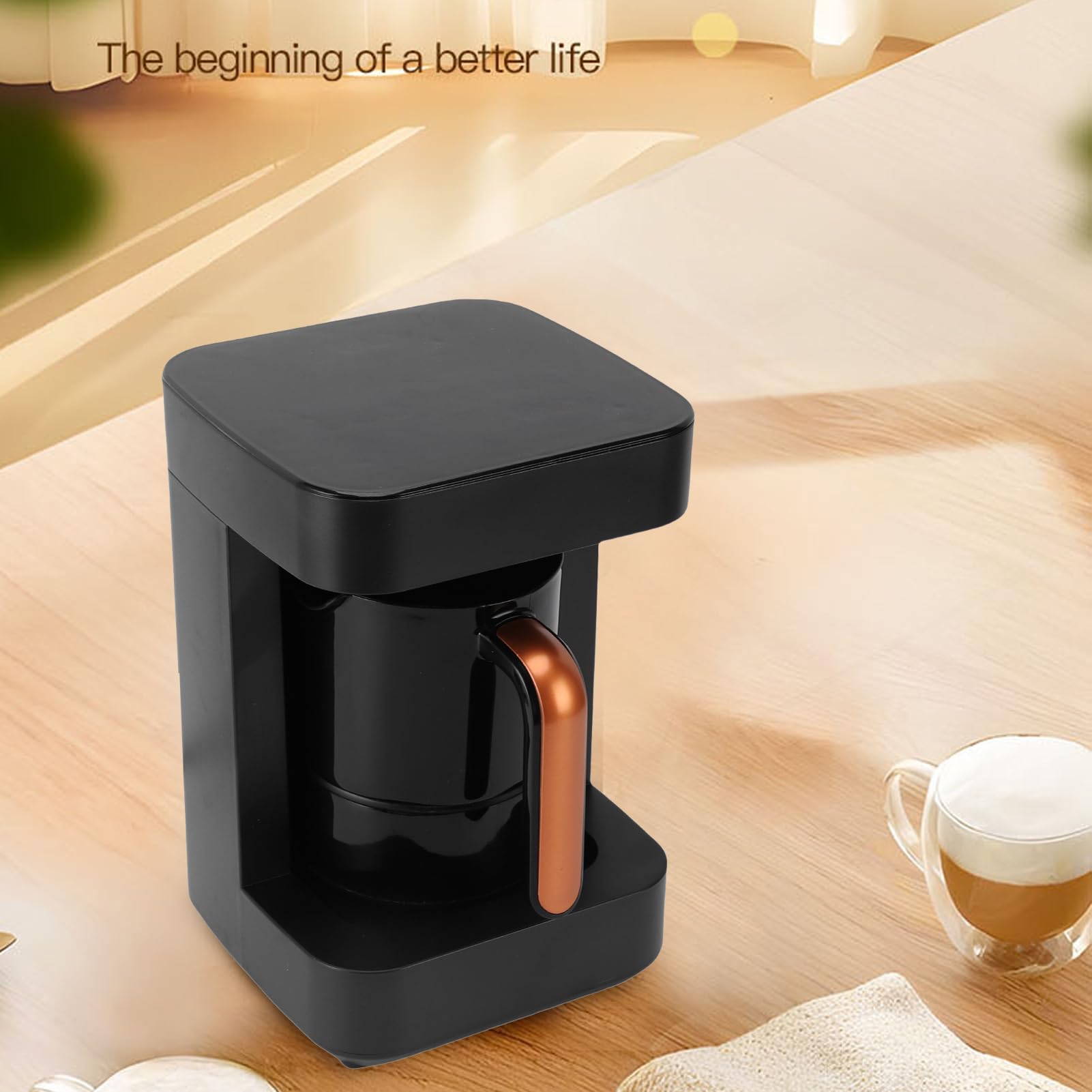 SUNGOOYUE Macchina per caffè Turco Montalatte 11 modalità di Riscaldamento Macchina Portatile per Bevande Calde per gli Amanti del caffè (Spina europea)