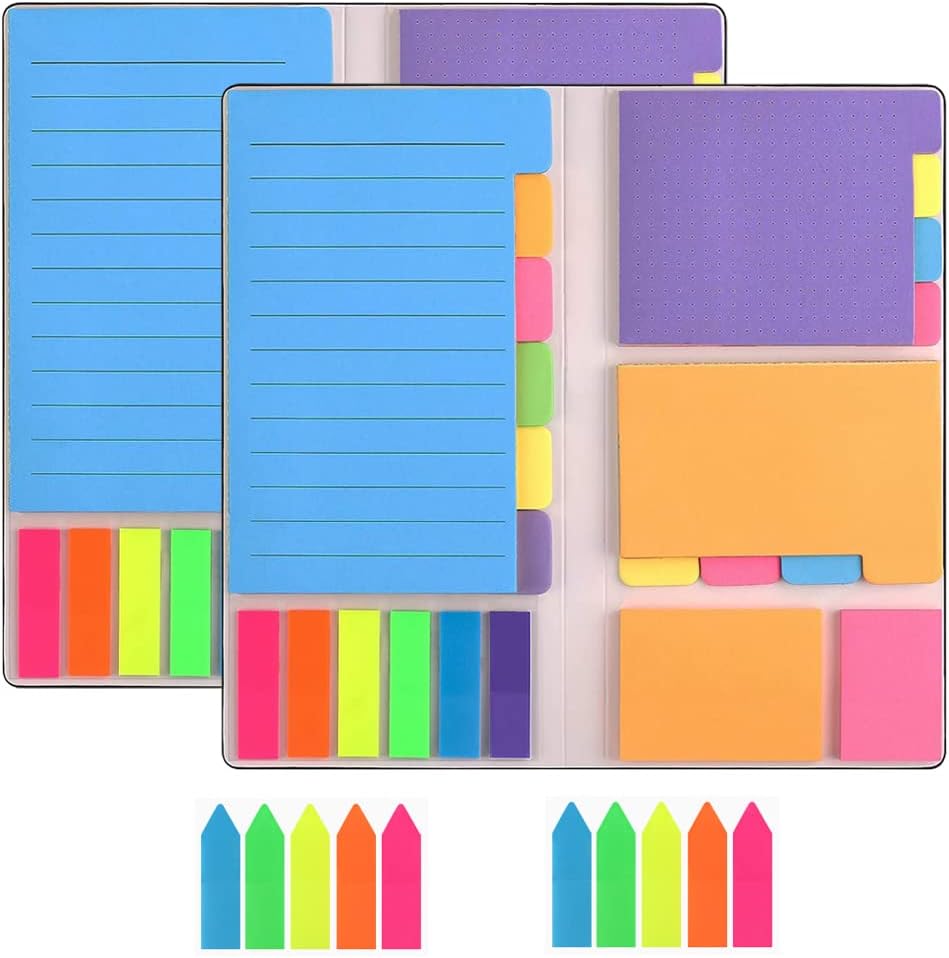 Sticky Notes Set, 2 Pack Sticky Notes Pad, Divider SelfStick Notes