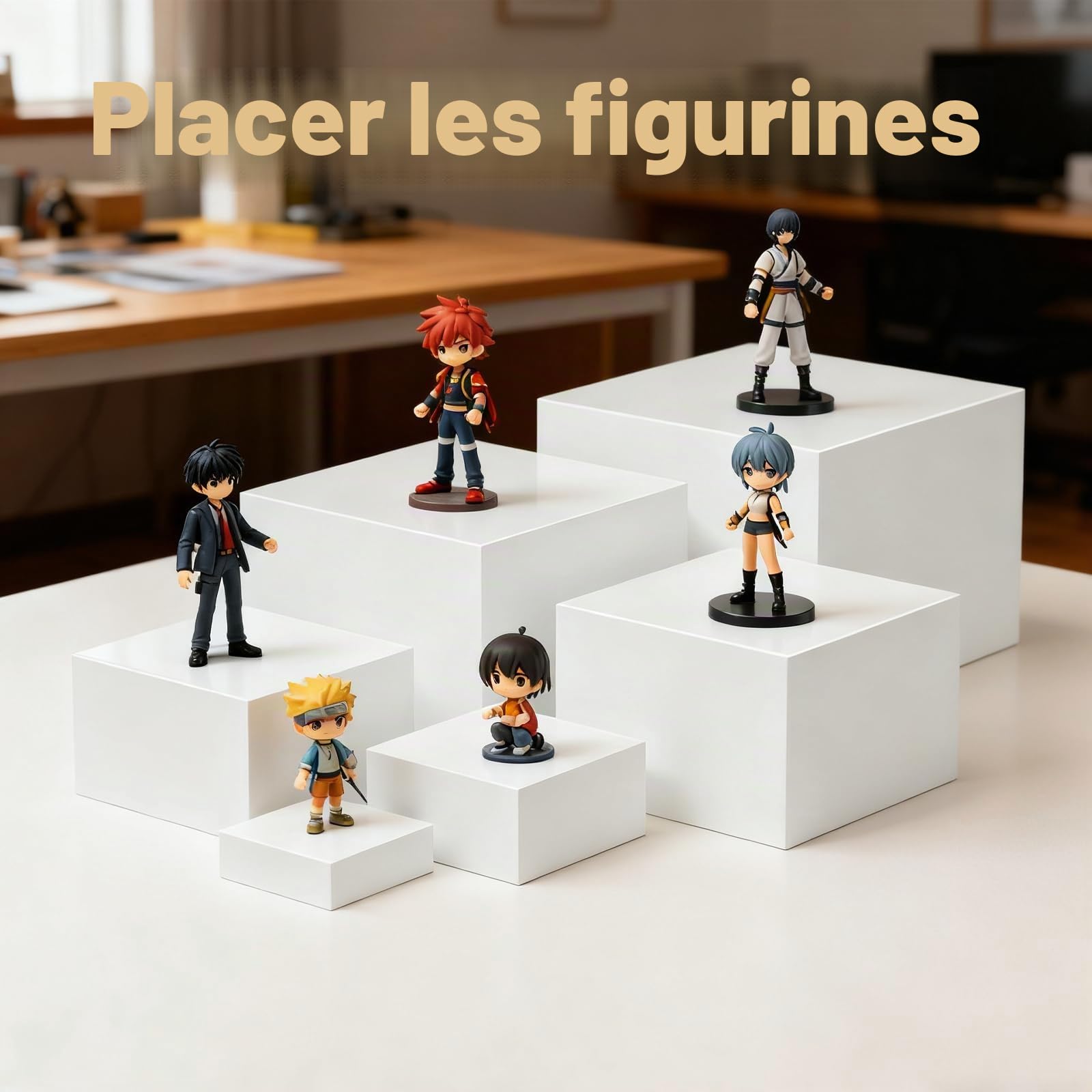 Lot de 6 Rehausseurs de Buffet en Acrylique Blanc, 3-8 Pouces | Présentoirs Polyvalents pour Mariages et Réceptions, Idéals pour Desserts, Amuse-Bouches, ApéRitifs Ou Bijoux
