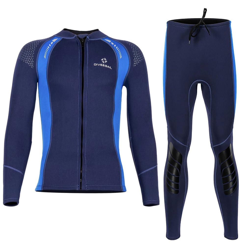 Muta da Sub 3Mm in Neoprene a Due Pezzi per Uomo e Donna – Tuta Integrale per Surf, Snorkeling, Immersioni, Bodyboard – Termica e con Protezione UV
