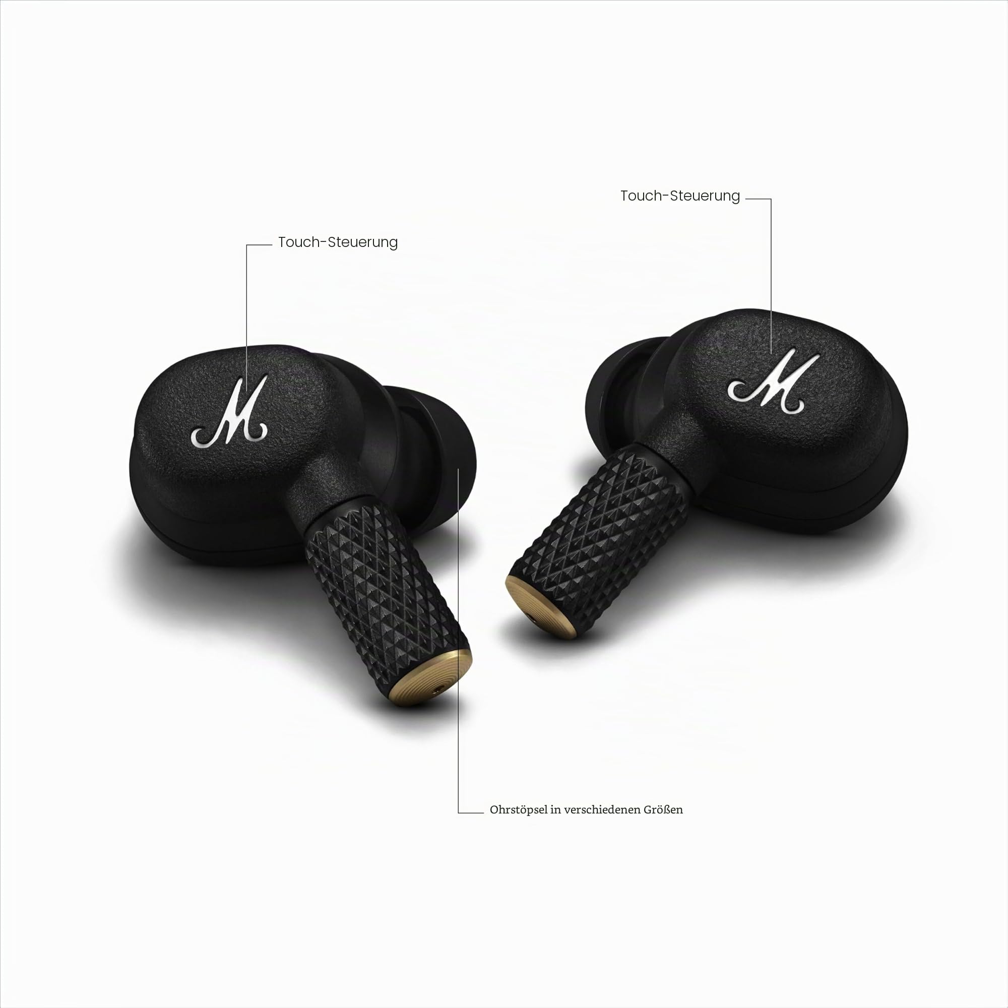 Marshall Motif II ANC – True Wireless Active Noise Cancelling Bluetooth-Kopfhörer, Ohrhörer, 30 Stunden Spielzeit – Schwarz