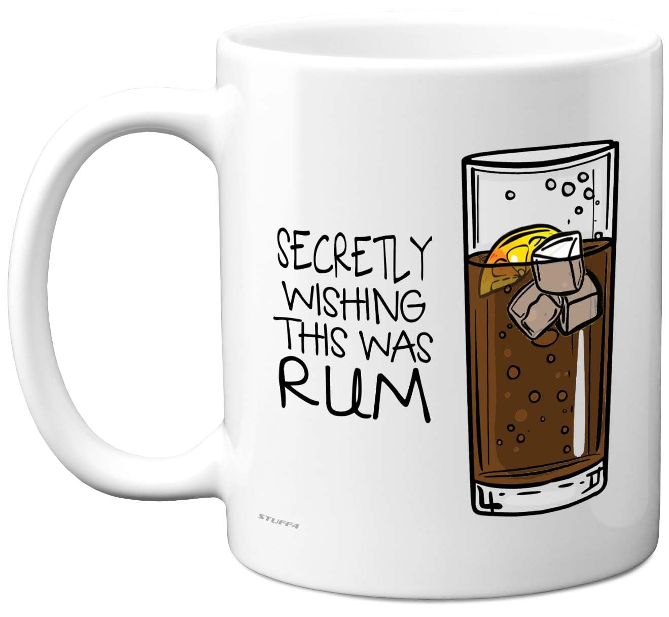 Funny Mug for Women Men - Secretly Wishing This was Rum - Funny Birthday Mugs Present Gifts for Friend Family Colleague, 11oz Ceramic Coffee Humour Joke Banter Cup