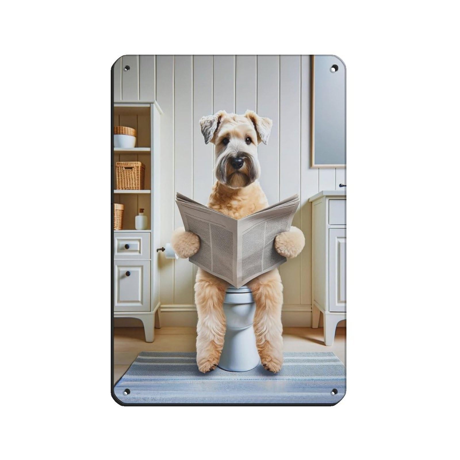 Wheaten Terrier, Funny Bathroom Decor Retro Poster Metal Tin Sign Chic Art Retro Iron Painting Bar People Cave Cafe Family Garage Poster Wall Decoration 8x12inch(20x30cm)