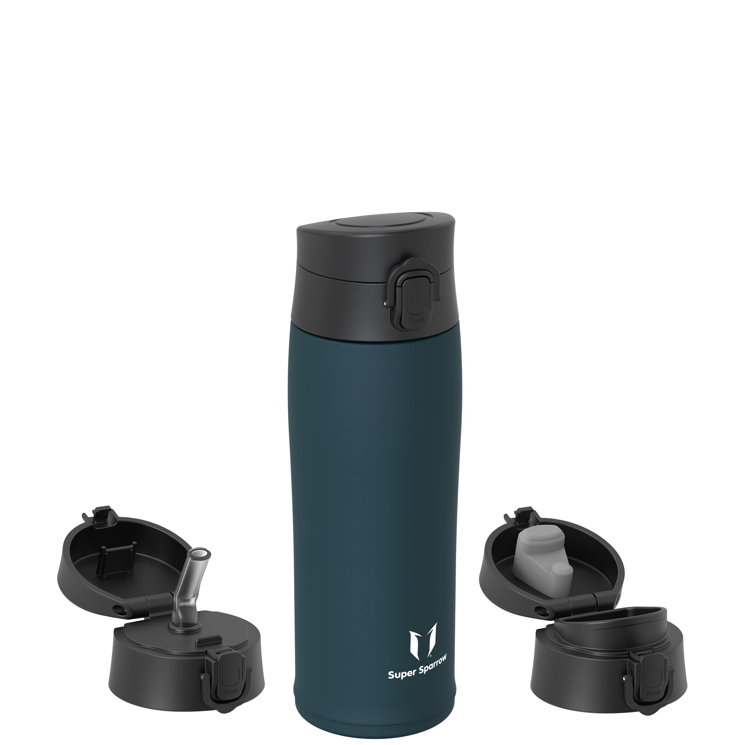 Super Sparrow Insulated Water Bottle, Travel Mug, 500ml, Stainless Steel Water Bottles, BPA Free, Leakproof Metal Bottles - Image 2
