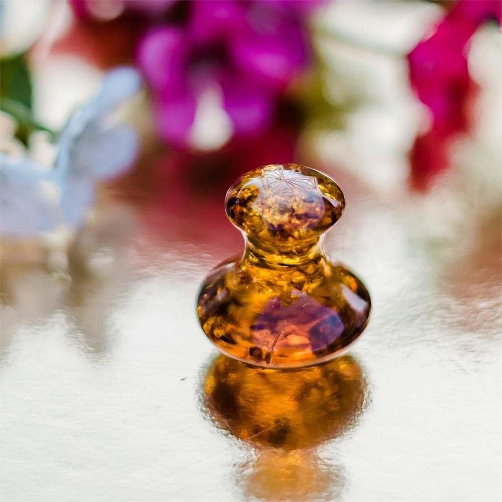CRYSTALLOVE Gua Sha Pilz - Gesichtsmassage Stein - Bernstein Cognac - Pilzform - für Gesicht, Augen, Augenschwellungen Hautstraffung von Gesicht - Massagestein