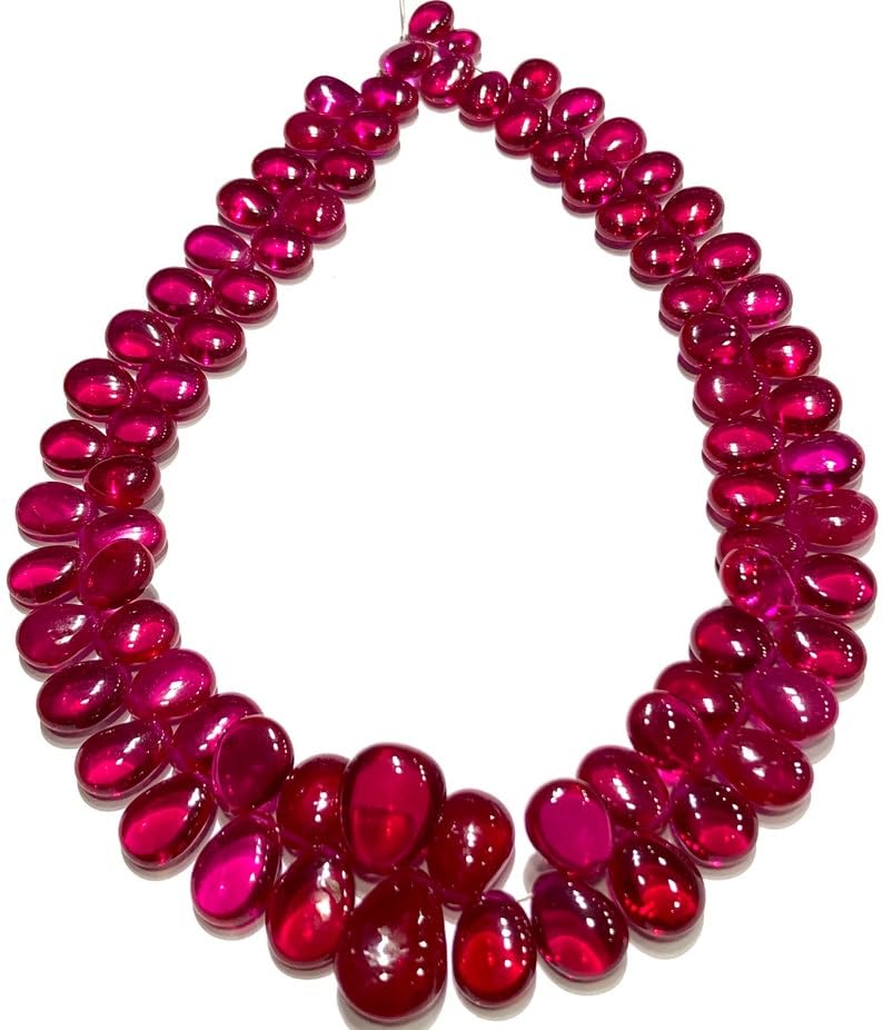 Naturalny rubin korund migdałowy soomth koraliki 7 x 10-8 x 13 mm 40 cm długi sznurek biżuteria tworzenie kamieni szlachetnych koraliki do naszyjnika bransoletki