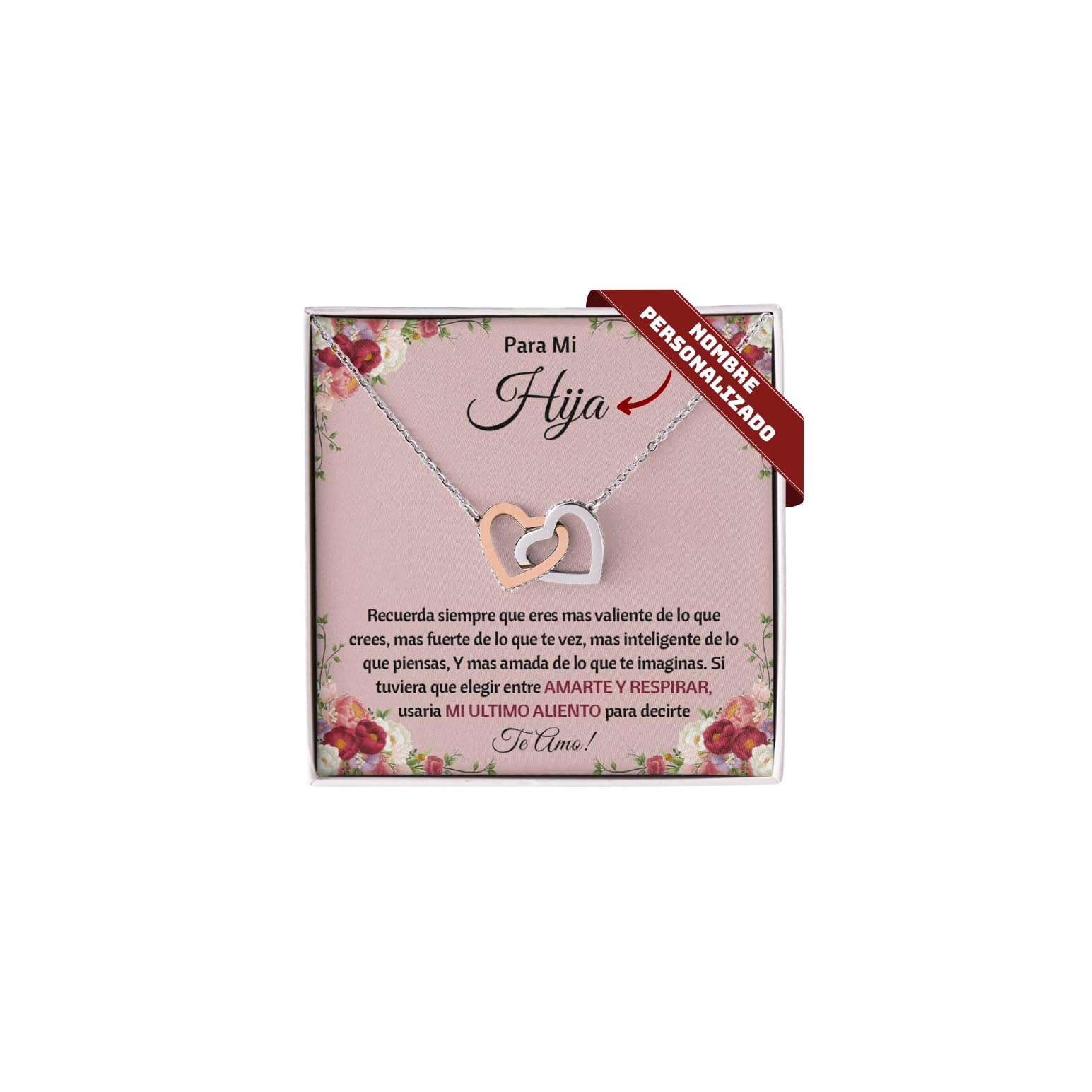 CREACIONES Regalo Para Hija Personalizado, Regalos Personalizados Para Hija, Para El Amor De Mi Vida, Collar Y Mensaje, Medallas Para Mujeres De Oro