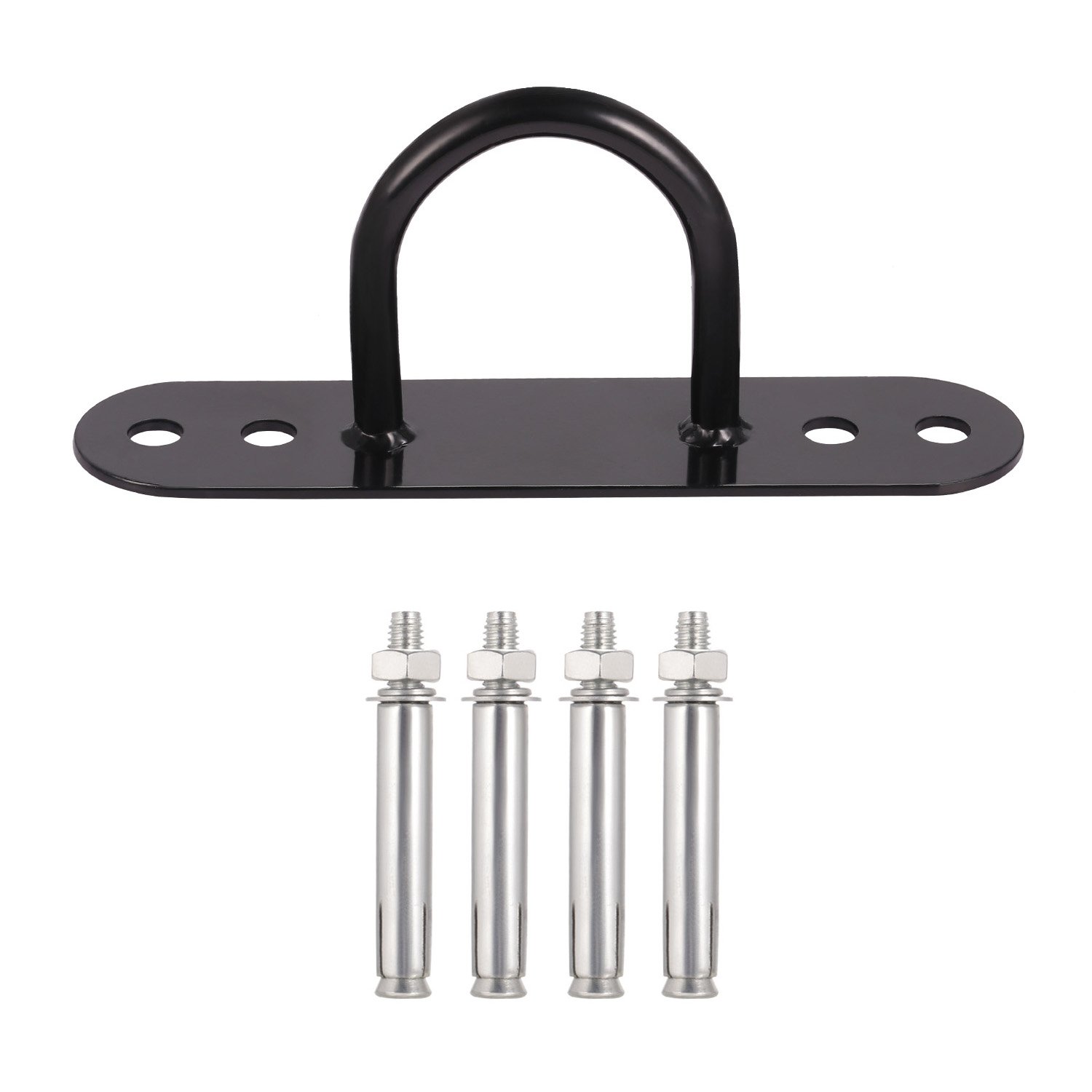 Point d'ancrage pour Installer la Corde Ondulatoire Crochet d'ancrage Mural Anneau d'ancrage Support de Fixation avec 4 vis (Noir 2)