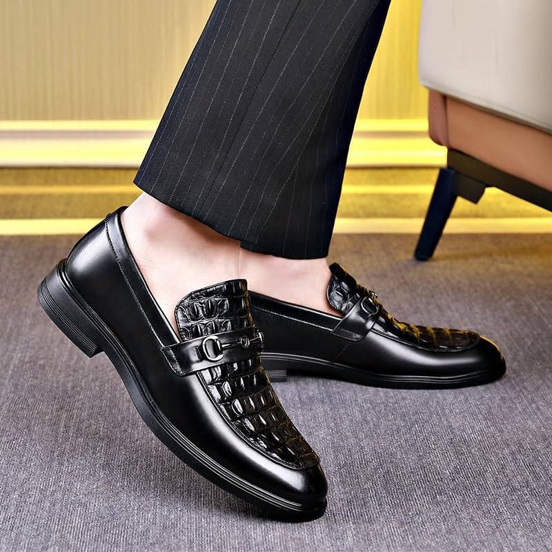 Men's Dress Shoes Leather Casual Height Increasing Breathable Rubber Sole Slip Party3