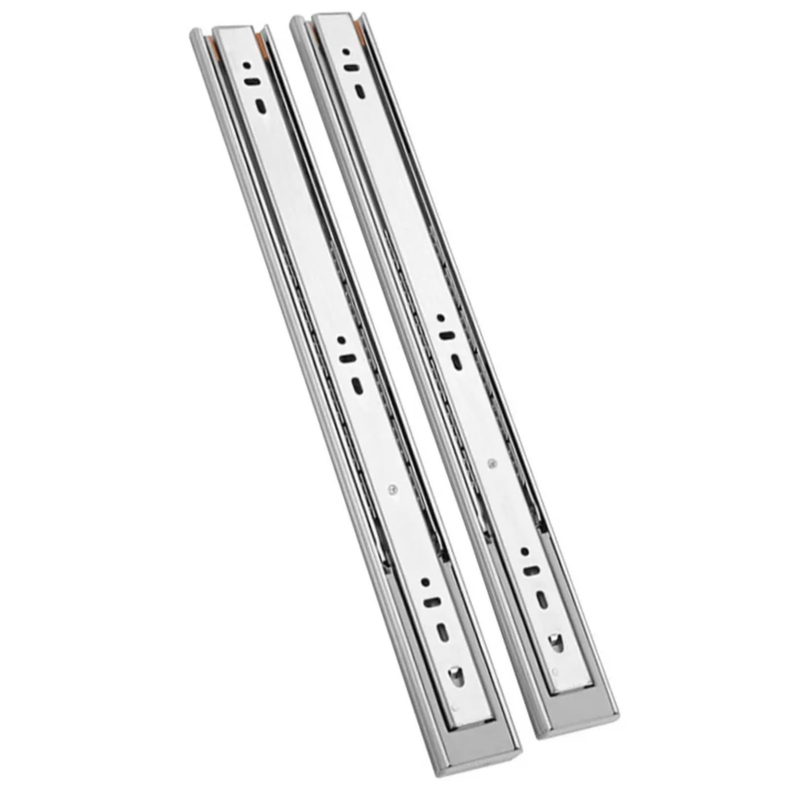 2 guide for cassetti a tre sezioni in acciaio inossidabile con chiusura ammortizzata, armadio di stoccaggio guida scorrimento for carichi pesanti Per Mobili(12inch 30cm)