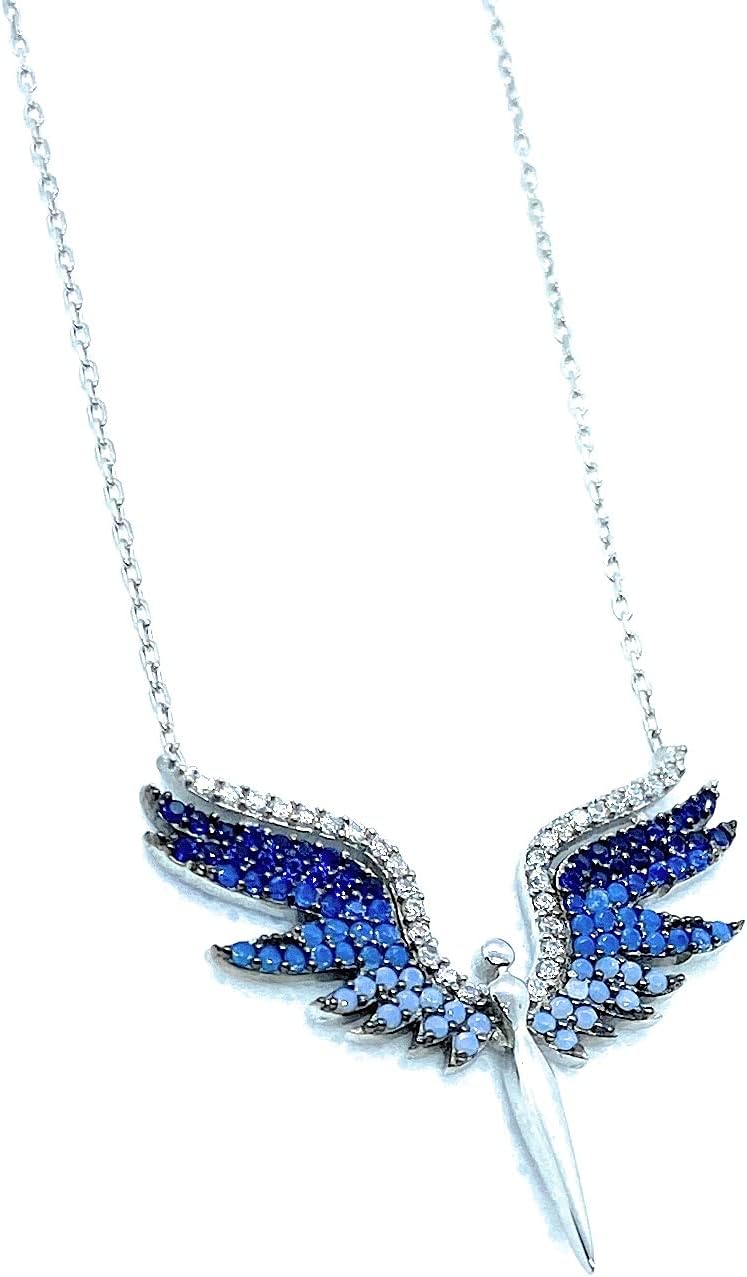 Blue Stone Sword Pendant Necklace, Archangel Michael Sterling Silver Charm, Spiritual Connection Jewelry, Unique Christmas Gift for Her - Image 4