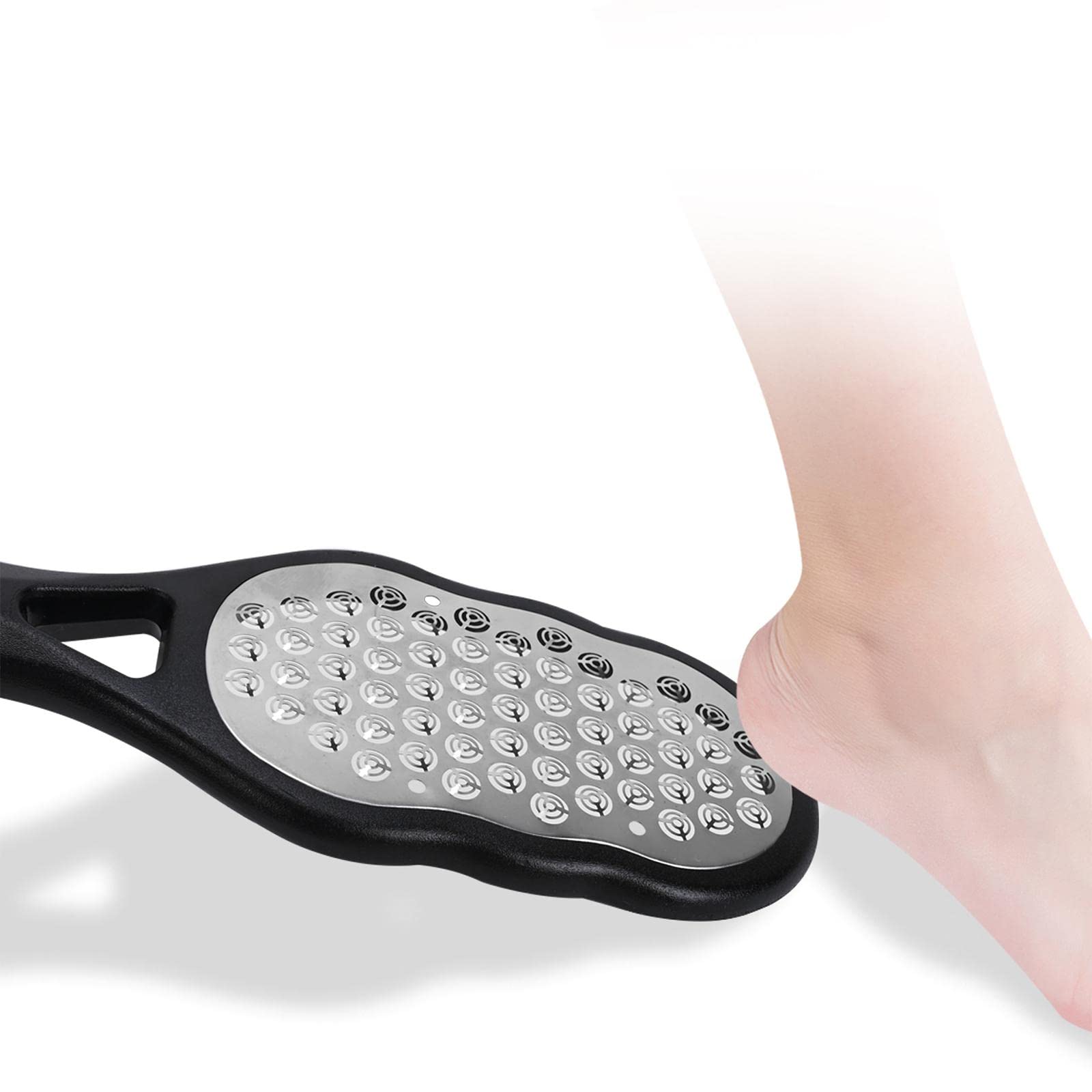 Juego de 10 limas profesionales de acero inoxidable para pedicura, placa grande para tacones, color blanco, 236 x 65 x 30 mm
