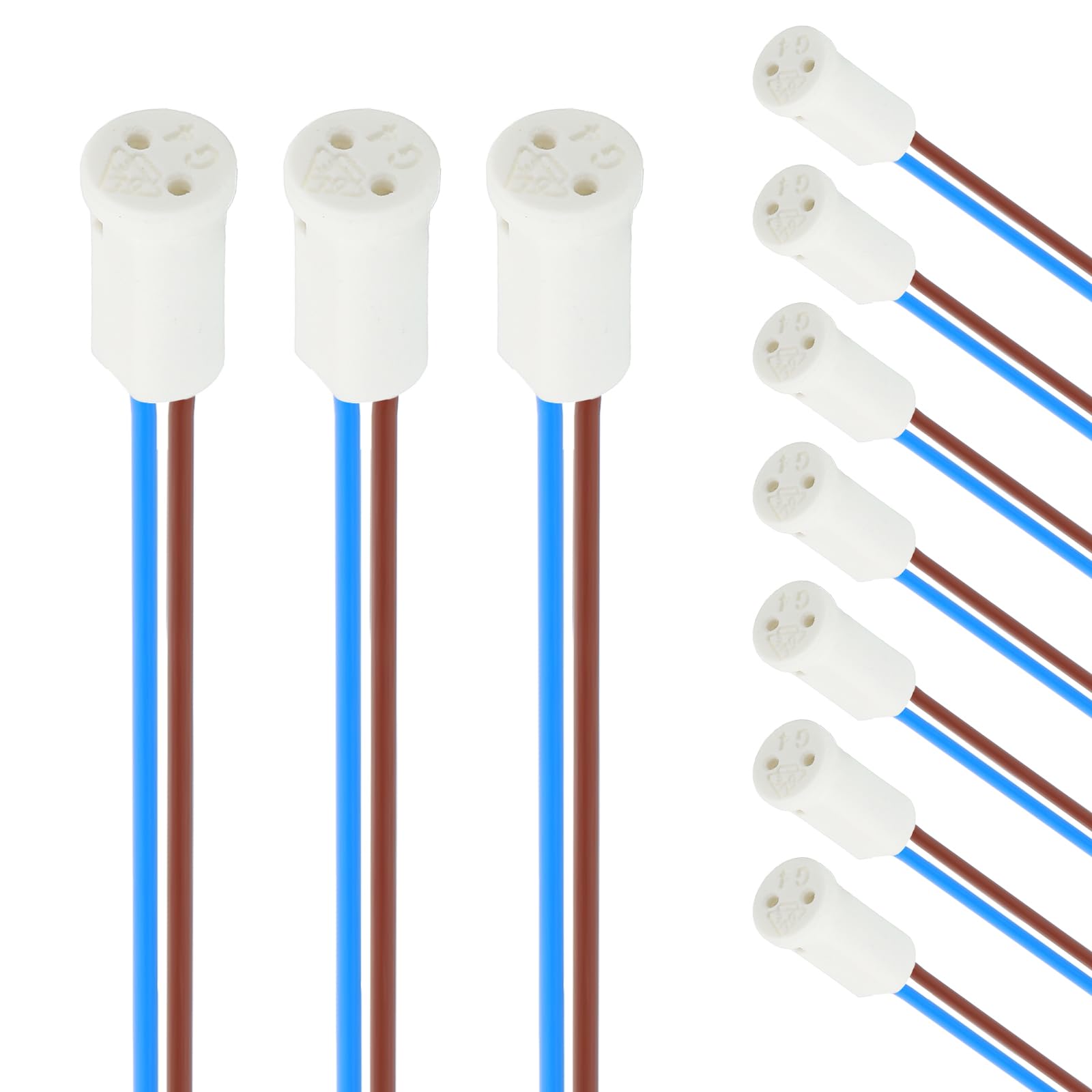 VIAPUICE G4 LED Bulb Socket 3.9" Ceramic Miniature Lamp Base 15 Packs