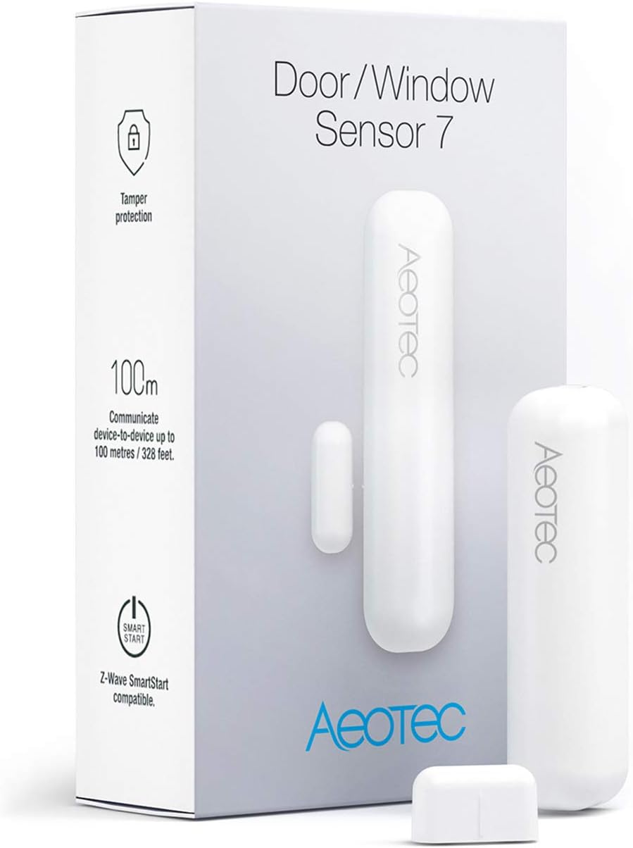 Aeotec Door Window Sensor 7, Z-Wave Plus Enabled Zwave Hub Required, Gen7, White (Door/Window Sensor 7)