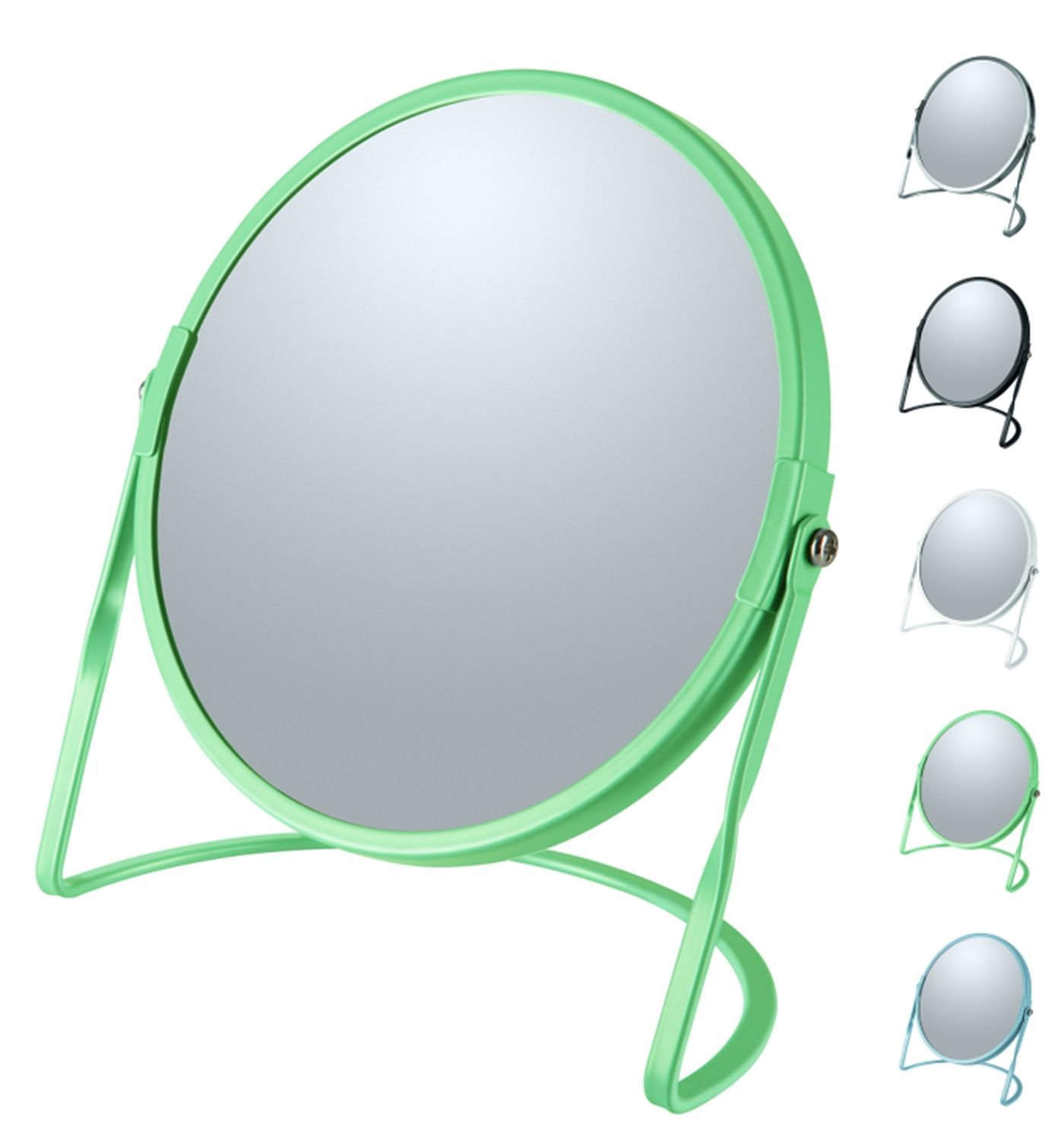 Spirella Collection Akira Standing Mirror for Vanity or Bathroom 18.4 x 10.5 x 18.4 (Reversible: 100% and x5 Magnification)