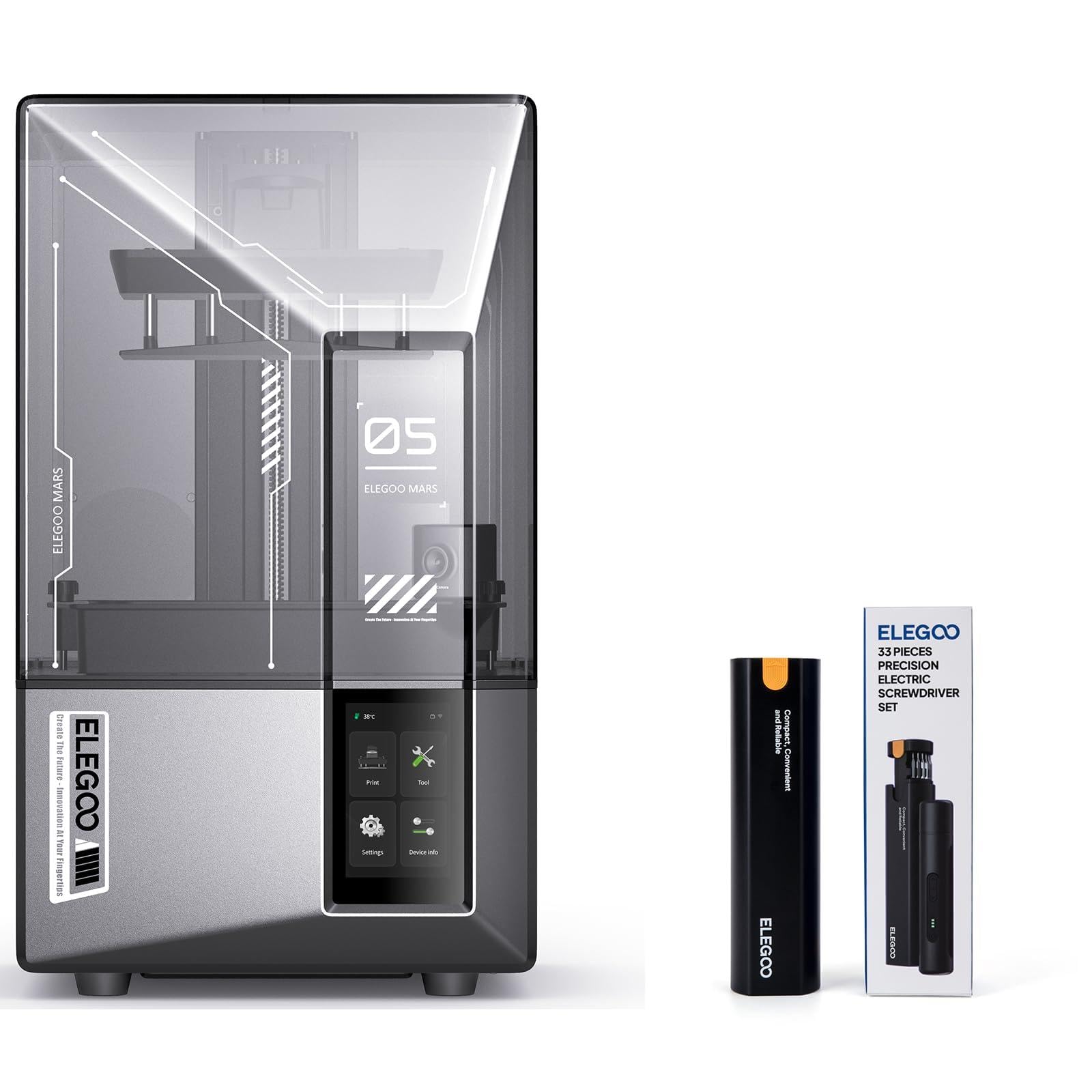 ELEGOO Mars 5 Ultra Resin 3D Printer and Electric Screwdriver Set