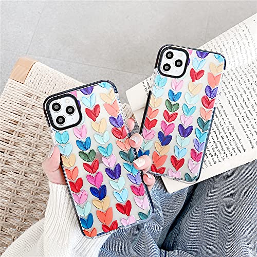 Color Mix Drawing Loving Heart Clear Case for Apple iPhone 11 Pro 5.8" Mobile Phone Basic Cases Shockproof Sides Protect Edges Cover for iPhone 11 Pro Accessories (for iPhone 11 Pro 5.8")