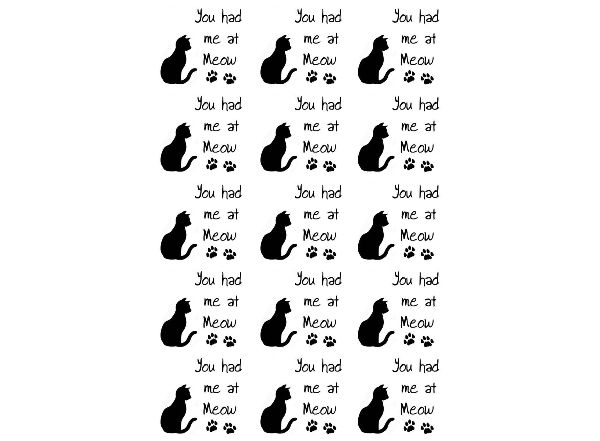 You had me at Meow Cat 15 pcs 1 Inch Black Fused Glass Decals