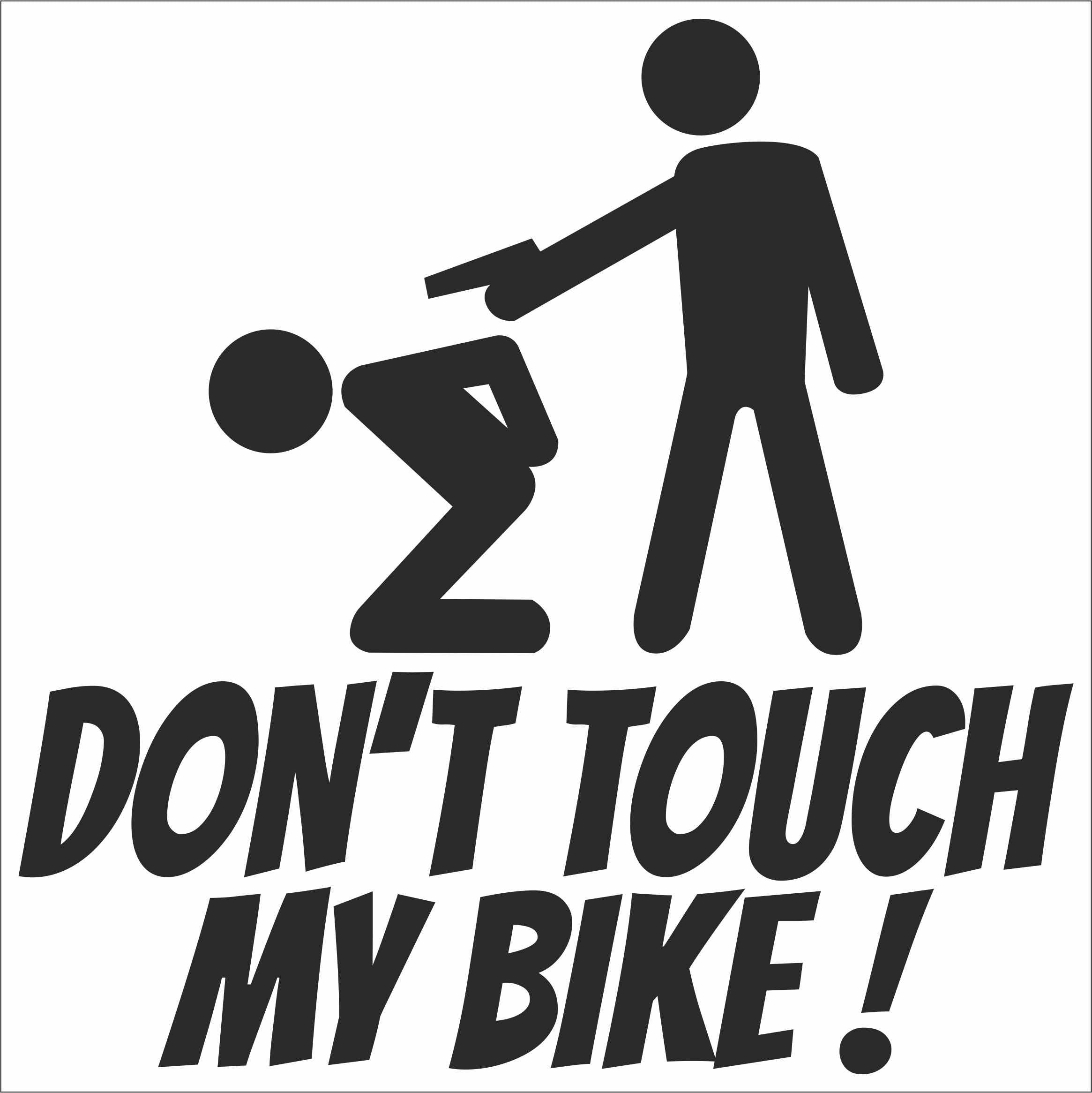 JINTORA Sticker - Decal - JDM - Die Cut - Don't Touch My Bike! - 99x99 mm - JDM - Die Cut - Car - Truck - Bus - Window - Laptop - Coach - Rear Window - Black