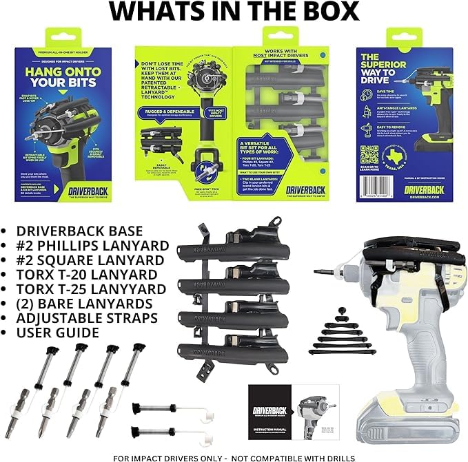Driverback Bit Holder | Made in USA Retractable Magnetic Bit