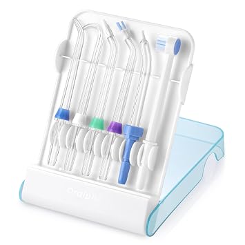 Replacement Tips for Waterpik, Water Flosser Replacement Heads Parts for Waterpik Oral Irrigator 6 Tips Different & Storage Case Bundle