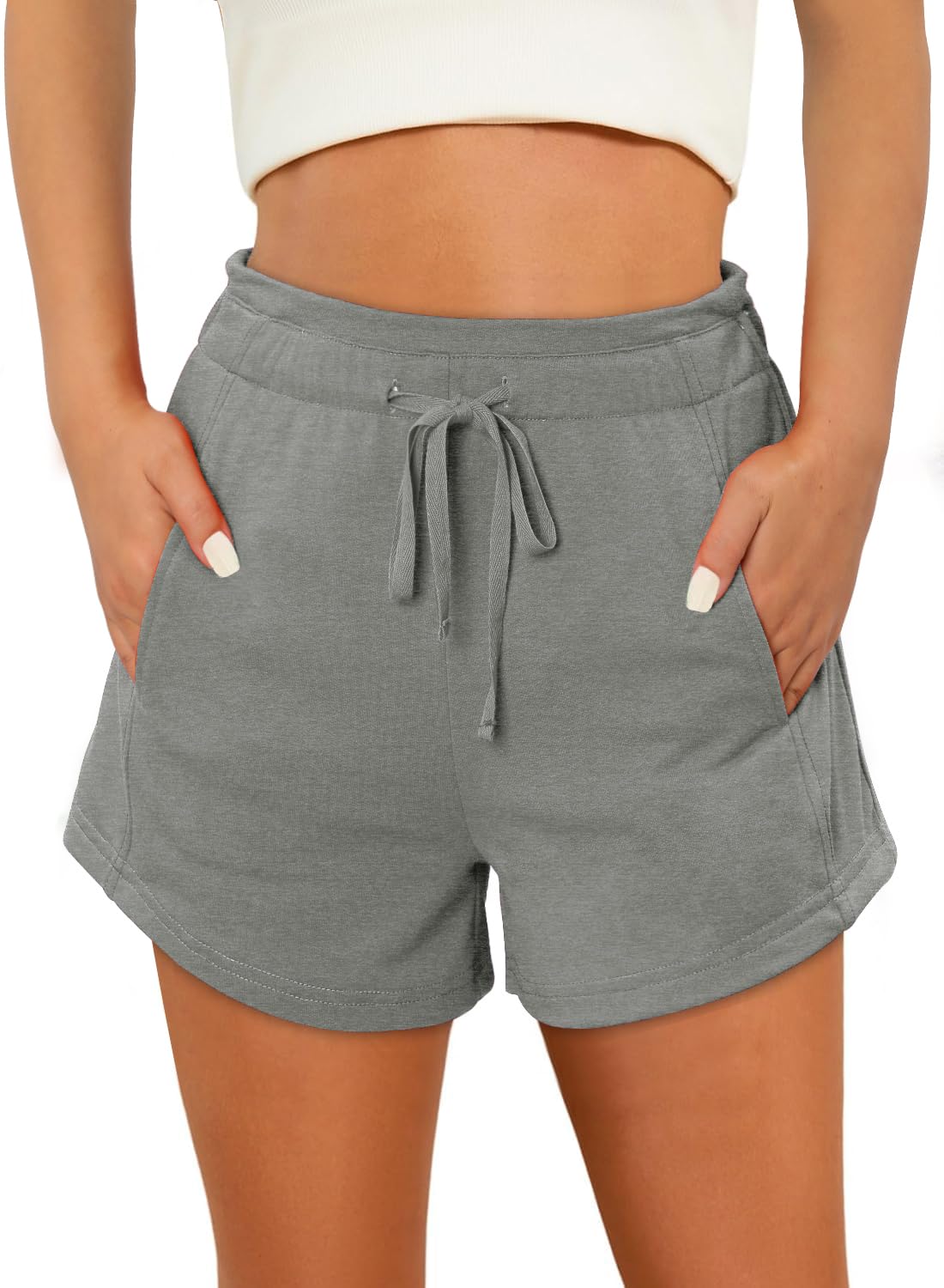 Angerella Womens Summer Shorts Casual Comfy Drawstring Elastic Waist Shorts Pull On Short Pants
