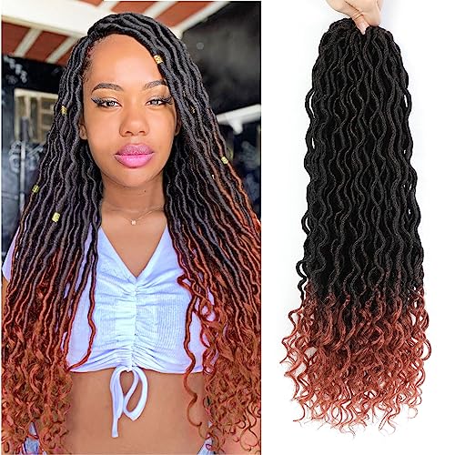 Goddess Locs Crochet Hair 18 Inch 6 Packs Faux Locs for Black Women, 1B/350