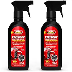 KIT 2 Ceras Cristalizadora Liquida Com Carnaúba Proteção Uv Automotivo Pro auto 500Ml