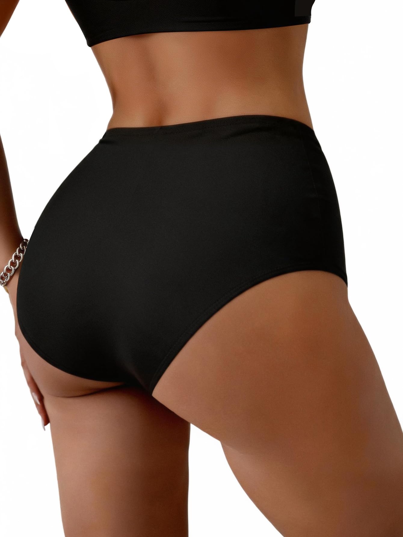 Womens High Waisted Bikini Bottoms Shorts Spandex Ballet Dance Brief Panty-image-47