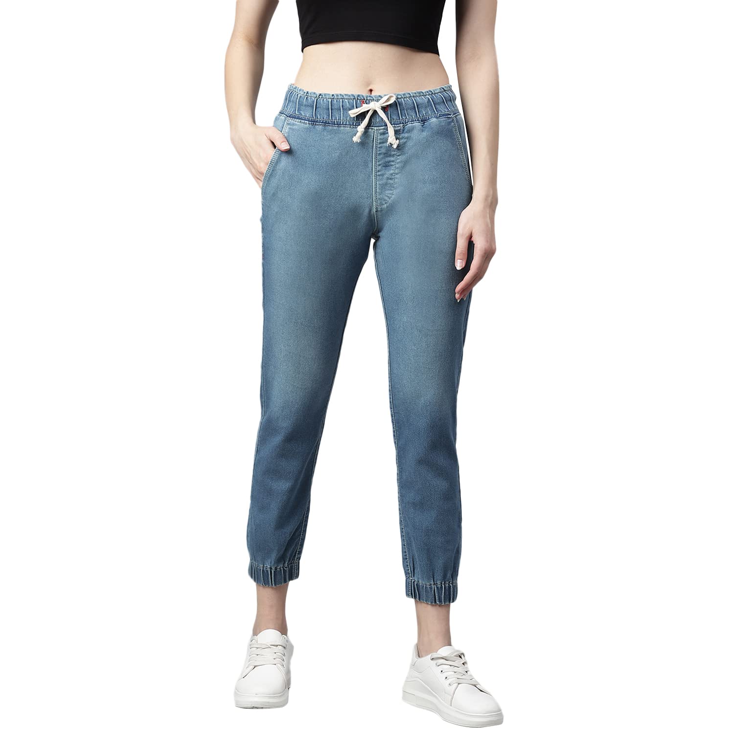 CODE 61 Elasticated Waist Denim Joggers