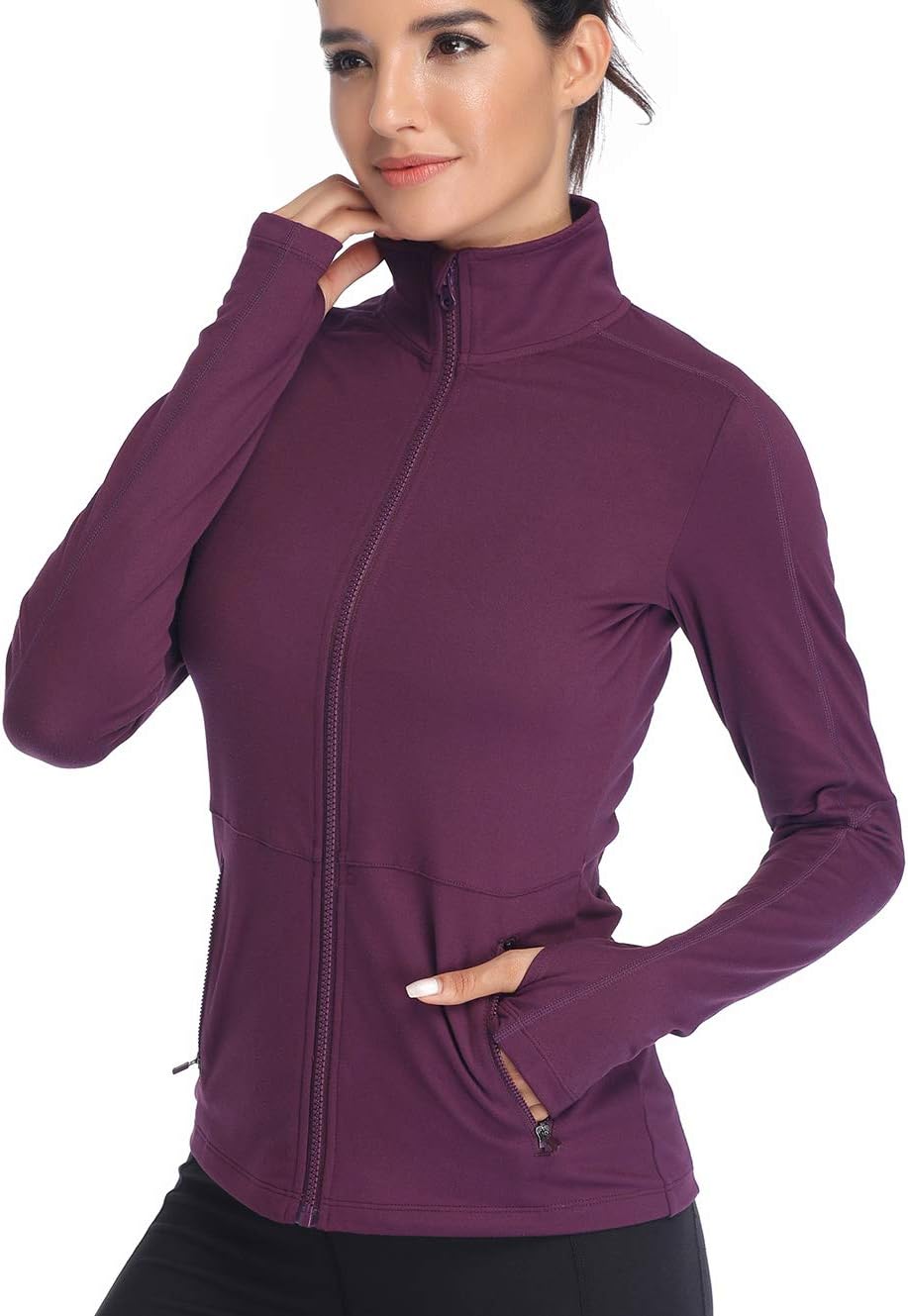 VUTRU Women's Workout Yoga Jacket Full Zip Running Athletic Track Jacket - Image 2