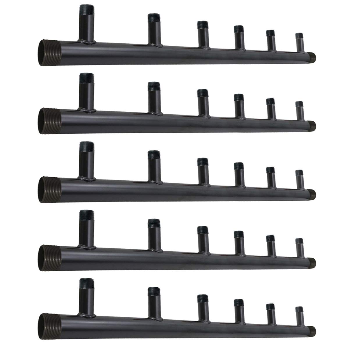 Midline Valve SH6-1510-6-5 Steel Manifold for Boiler Room Heating System;  1-1/2'' Main Pipe with 6 Branches of 1'' (5 Pack), Black - Amazon.com