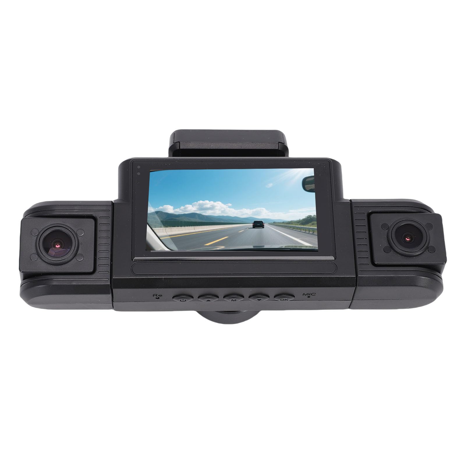 4-kanałowa Kamera Samochodowa, 3 Kamery Przednie i 1 Tylna Kamera Samochodowa 360 Stopni 1440P 1080P WiFi z Nagrywaniem w Pętli z Czujnikiem G, do Ciągłego Monitorowania