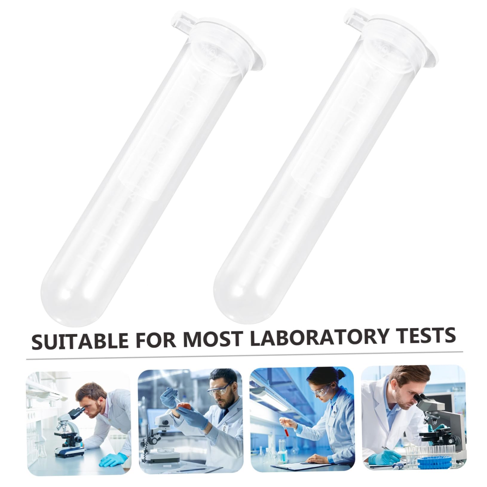 MAGICLULU 200 Pezzi Tubi per Centrifuga in Plastica da 10 Ml Scala Graduata, Provette Precise per Campioni e Coloranti Alimentari, per Esperimenti di Biochimica