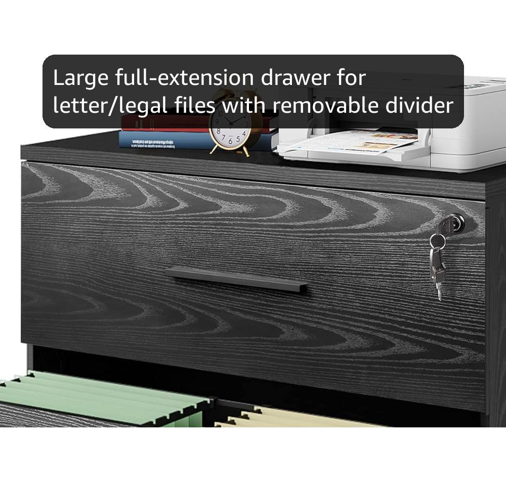 Amazon.com: DEVAISE 2-Drawer Wood Lateral File Cabinet with Lock