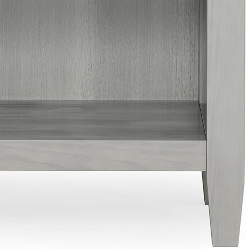 Miniatura 7 de SIMPLIHOME Carlton - Mesita de noche contemporánea de madera maciza de 24 pulgadas de ancho, color gris niebla, para sala de estar y dormitorio