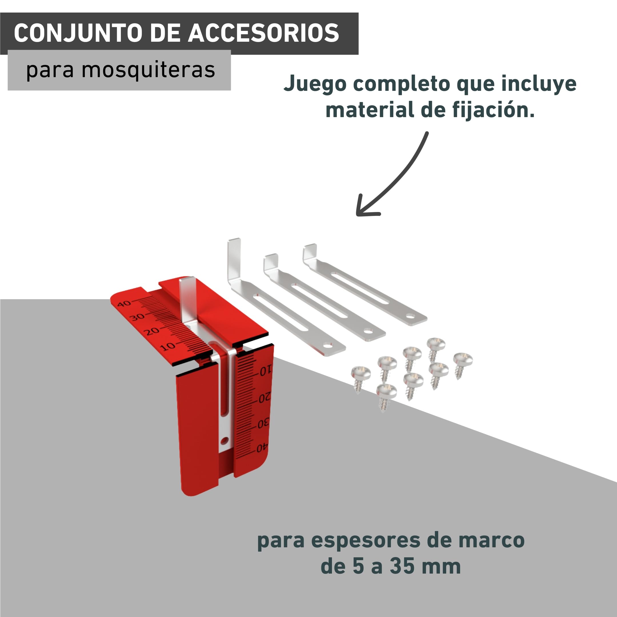 Windhager 03651 - Muelles de suspensión para protección contra Insectos, ángulo de suspensión, Soporte de Montaje para protección contra Insectos, Marco de sujeción, ángulo de 5 a 35 mm, Ajustable