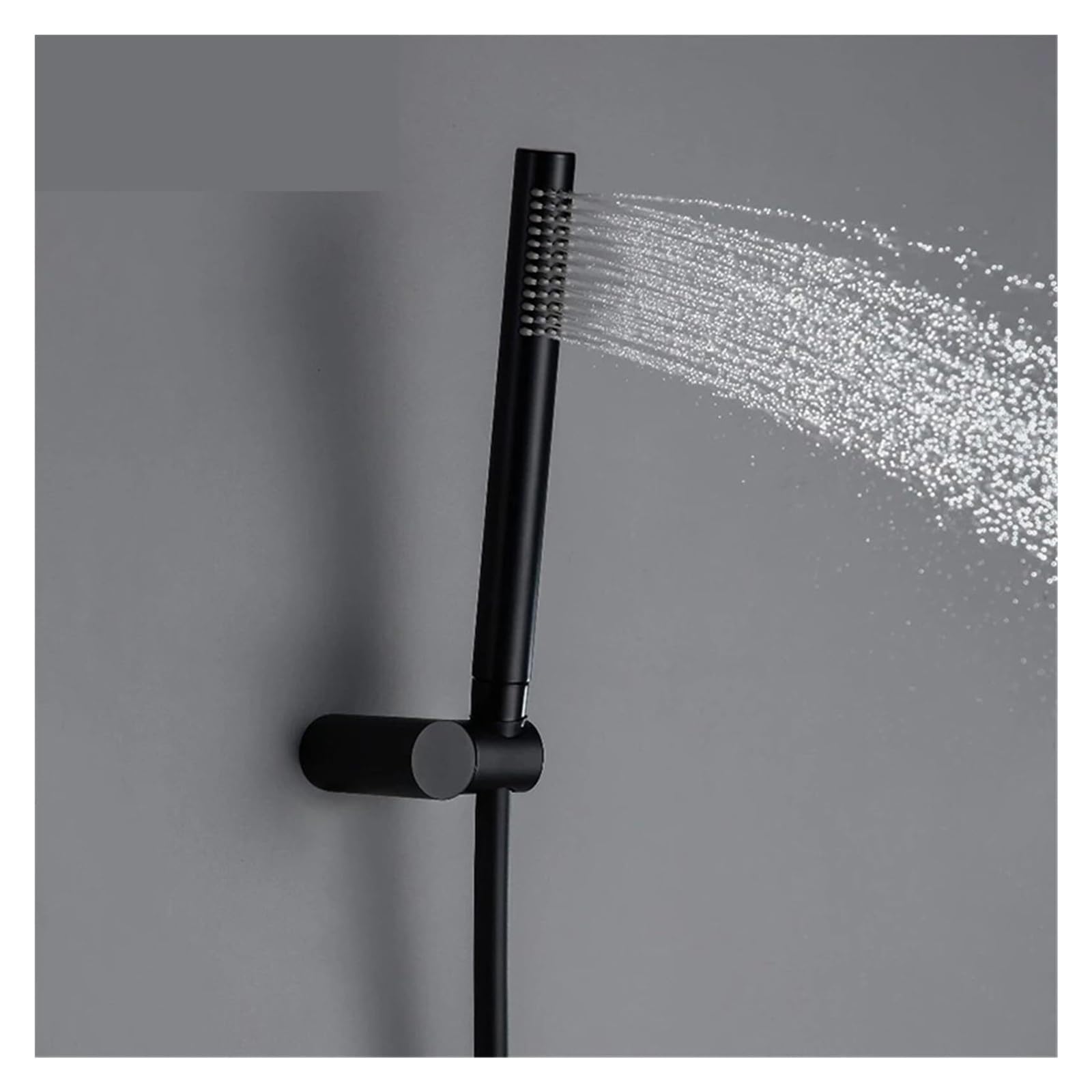 Soporte de ducha de cobre ajustable, color negro mate, redondo, accesorio de baño moderno para una fácil instalación, compatible con todos los estilos de ducha