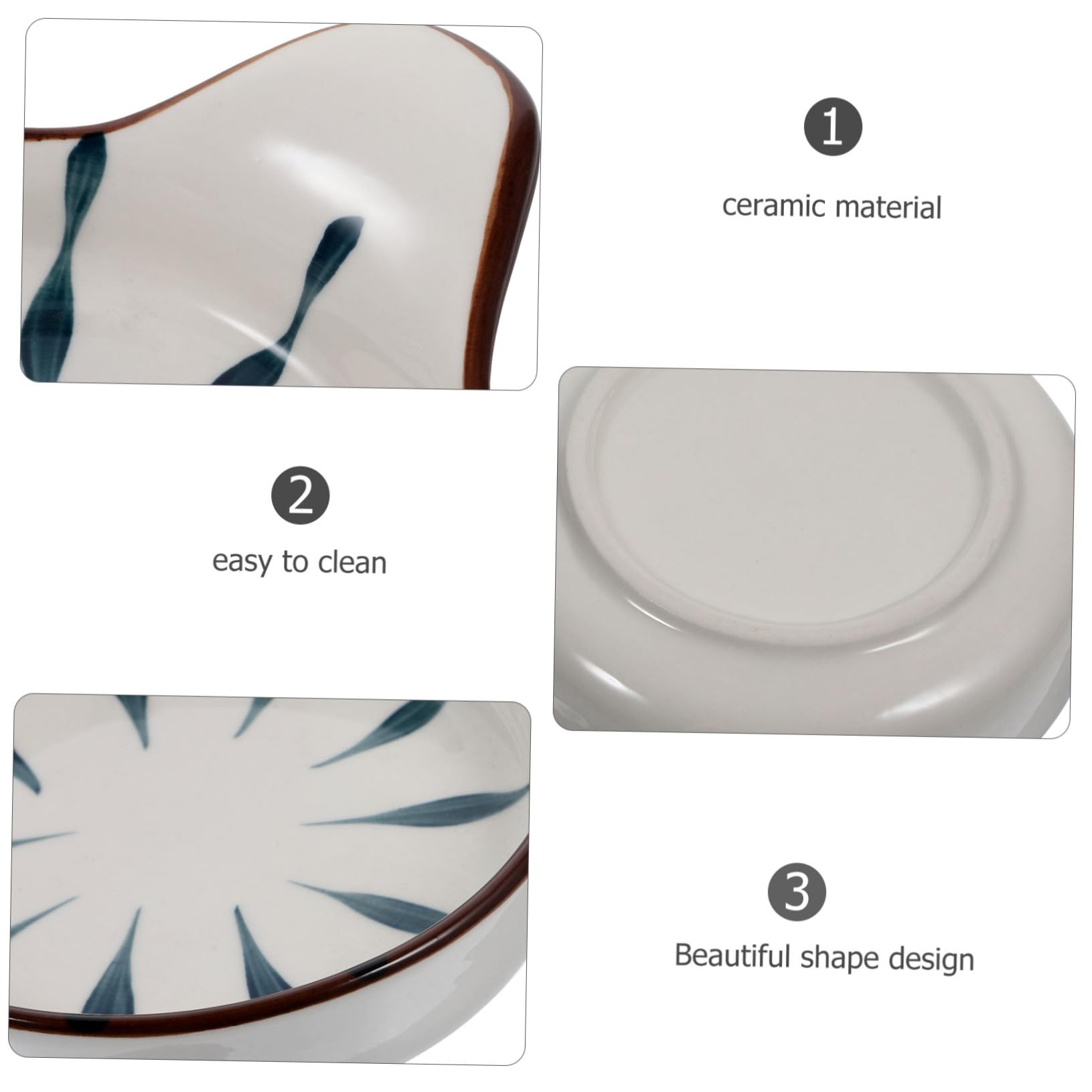 OFFSCH Ceramic Sauce Bowl Handle Mini Prep Plate for Soy Sauce Mustard Dressings