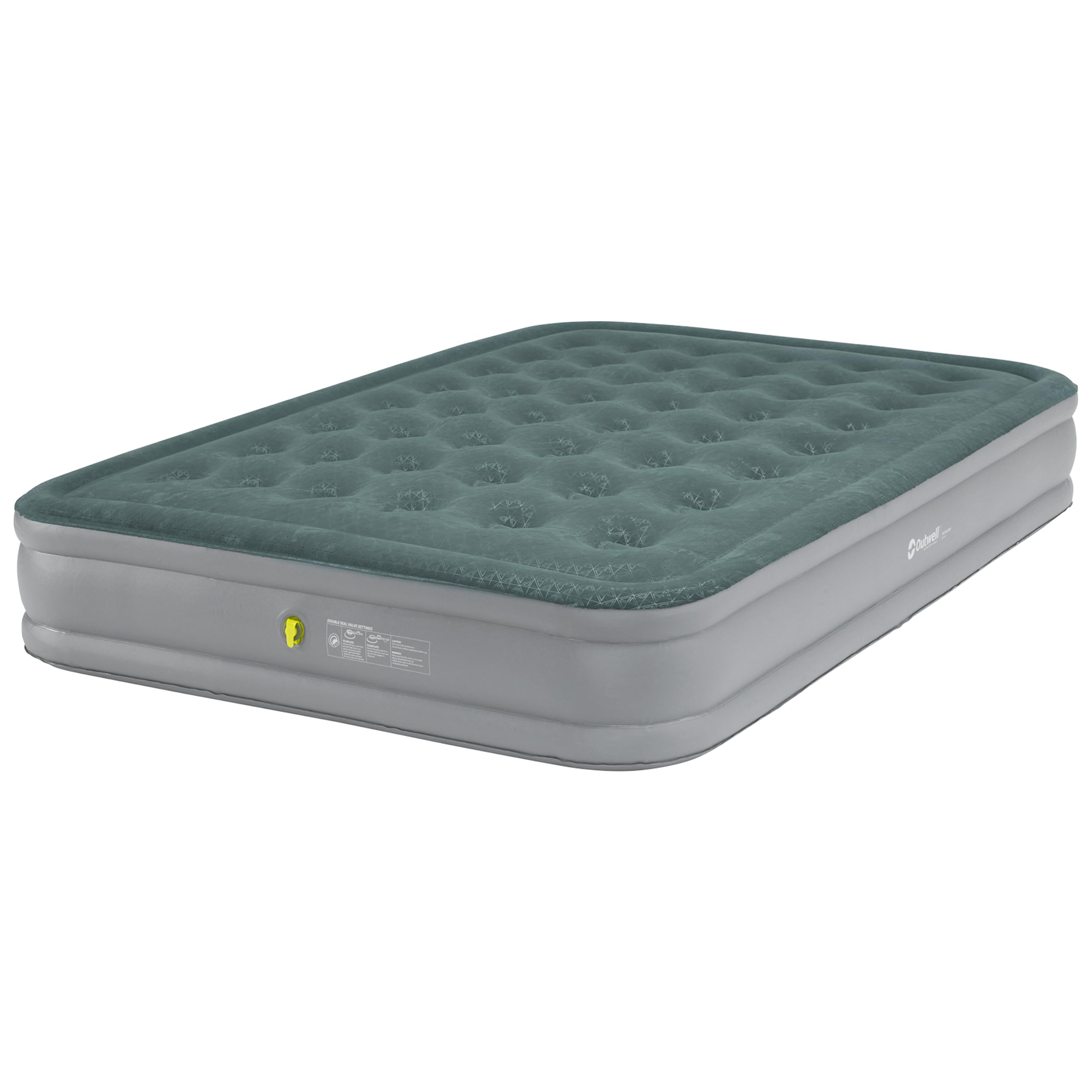 Outwell Flock Excellent Raised Air Bed – Premium Inflatable Mattress with Soft Velour Top, Carry Bag & Double Seal Valve for Camping, Outdoors & Indoor Use - Ultra Comfortable (Double)