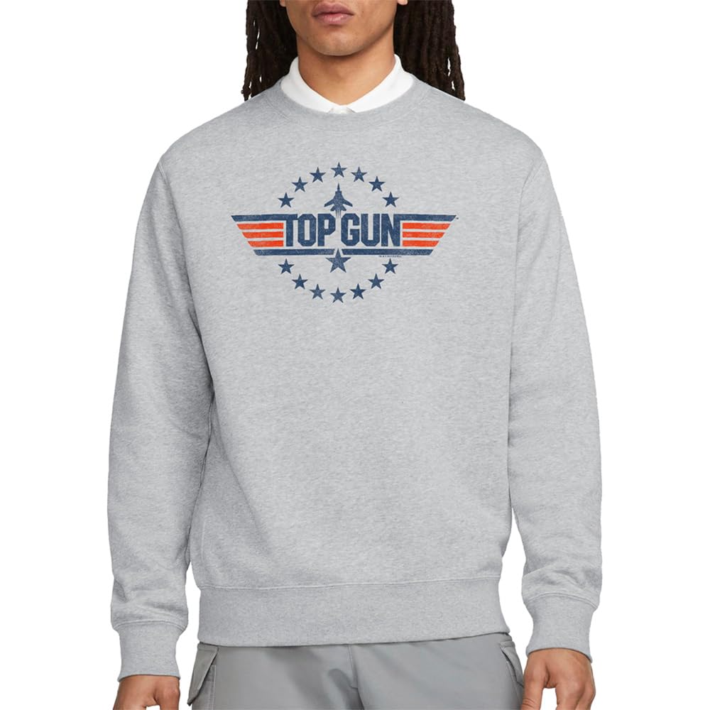 Top Gun Star Logo Crew Sweatshirt, Athletic Heather, Large
