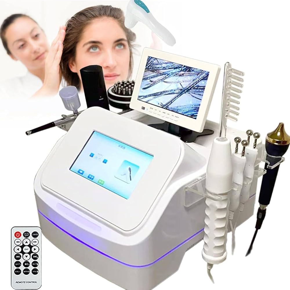 5-200X Scalp Detector, Digital Hair Skin Analyzer Microscope For Hair Follicle Testing And Skin Analysis, Magnifier Analyser Device With 200MP Camera Wireless WiFi + USB Connect(US Plug