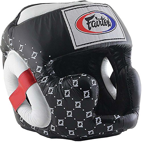 Casque de protection boxe thaï Fairtex HG10 Noir M en cuir premium avec rembourrage dense