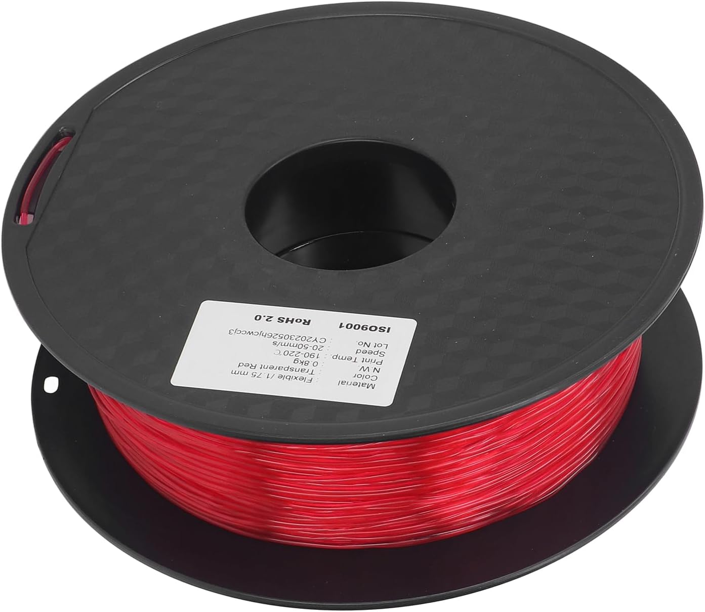 TPU Filament Clog Free Flexible Bundle for 3D Printer Consumables, High Permeability and Stable, 1.75mm 1KG, Suitable for DIY Enthusiasts (Transparent Red)