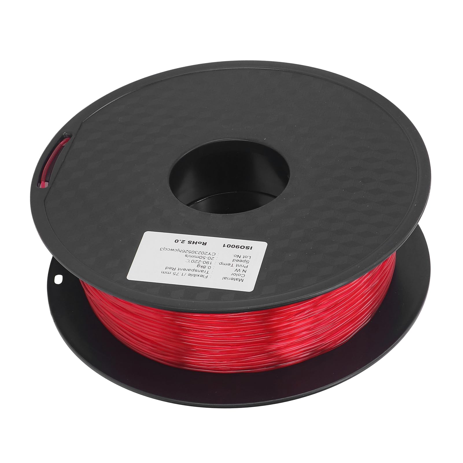 Filament TPU 1,75 Mm Flexible Haute Résistance 1 Kg pour Consommables D' 3D FDM (Rouge Transparent)