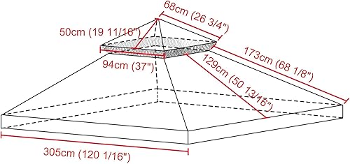 Miniatura 4 de Yescom - Toldo de repuesto de 2 niveles para exteriores (patio, jardín, espacio al aire libre)