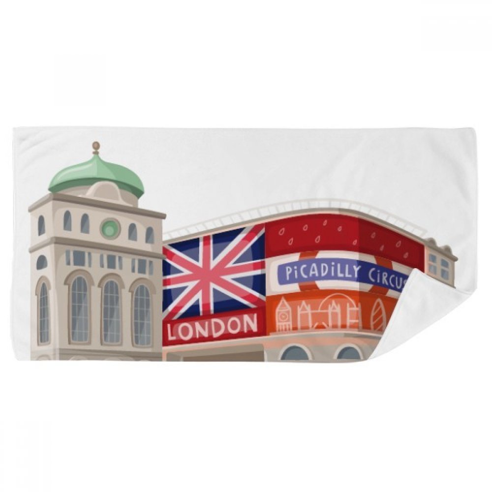 Débarbouillette douce 35x70cm Londres multicolore pour douche et visage