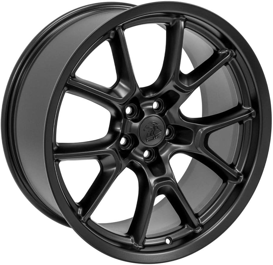 OE Wheels DG21 20 Inch Rim Fits Challenger 50th Anniversary Style 5x115 20x9 Satin Black - Hollander 10369 (1)